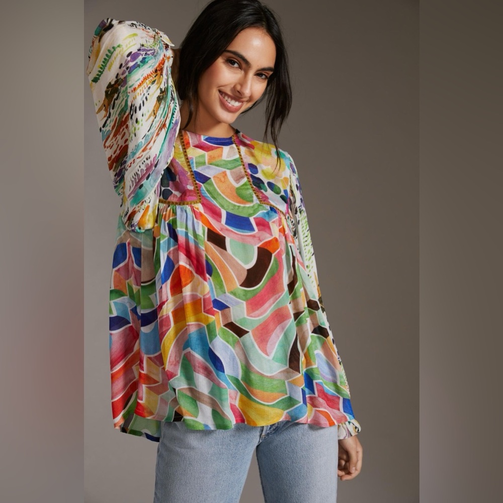 able-nk Miranda Peasant Blouse - plus size 1X